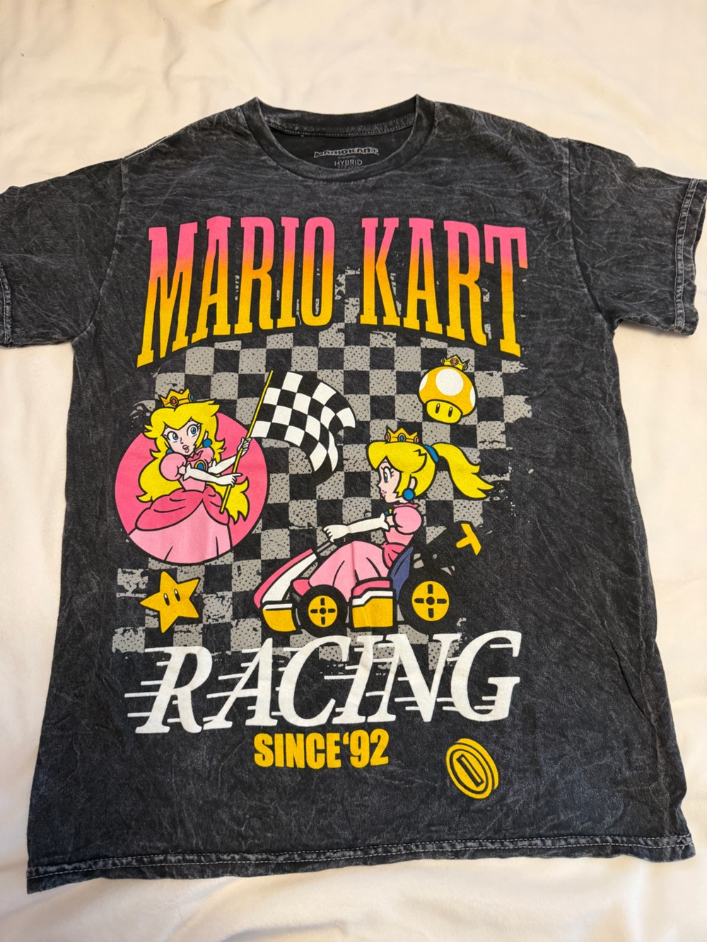 Mario Kart' Racing Graphic Tee - Black with Pink & Yellow